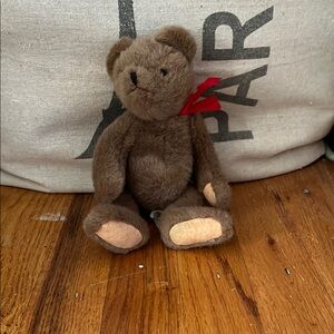 Brown Teddy Bear with Red Ribbon